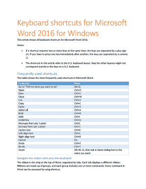 Microsoft Word 2016 Keyboard Shortcuts - sitechina